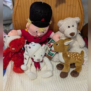 Christmas Holiday Stuffed Animals Plush Baby Toys Bundle!